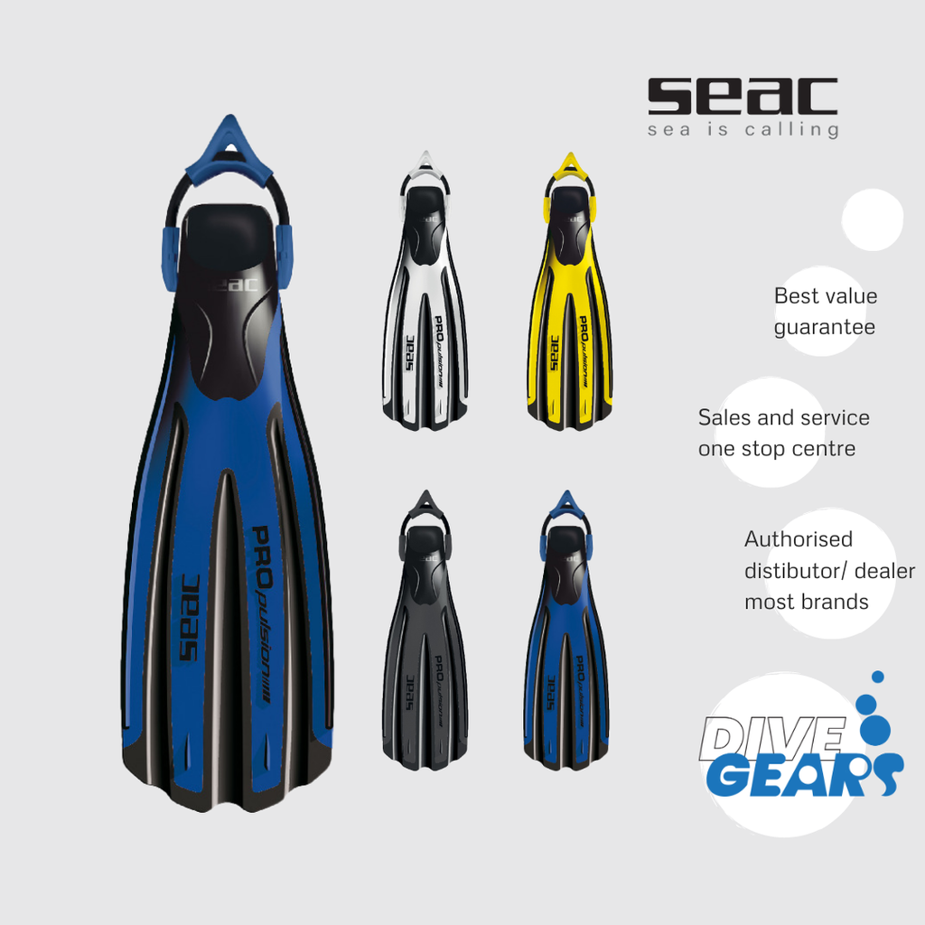 Seac Sub Propulsion Diving Fins - High Performance Swim Fins With Fluid Channel Blades